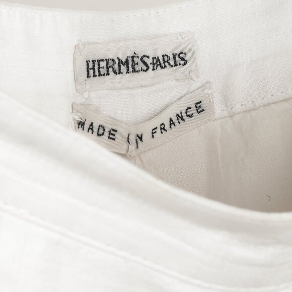 Hermes Vintage White Linen Sailor-Inspired Pant - Picture 8 of 10